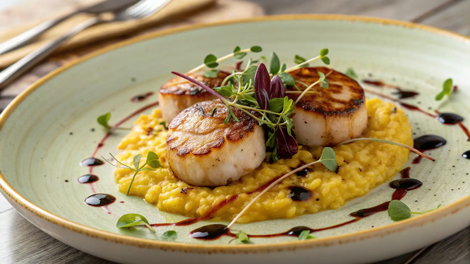 A chef preparing a gourmet meal designed to complement a specific wine.
