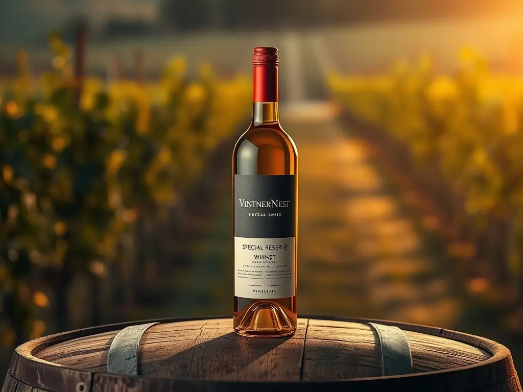A beautifully styled photograph of a curated wine bottle from Catar Culture's monthly selection, emphasizing the quality and exclusivity of the wine club's offerings.